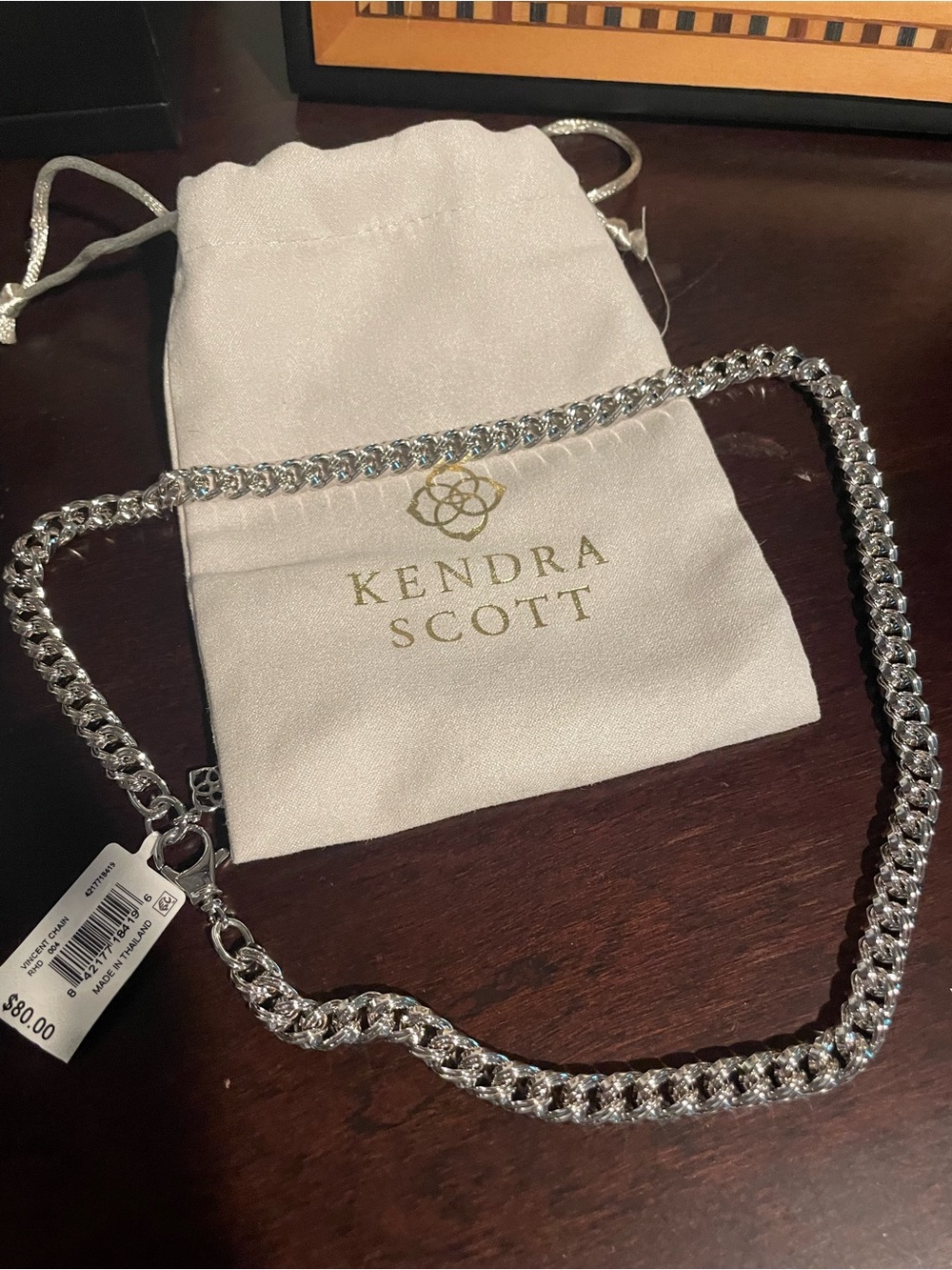 Kendra Scott Polished Silver Vincent Chain Necklace
